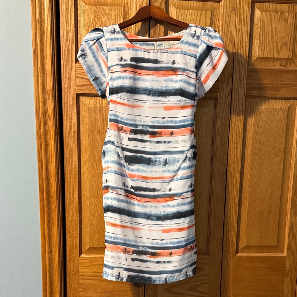 Pink Martini Watercolor Striped Midi Dress